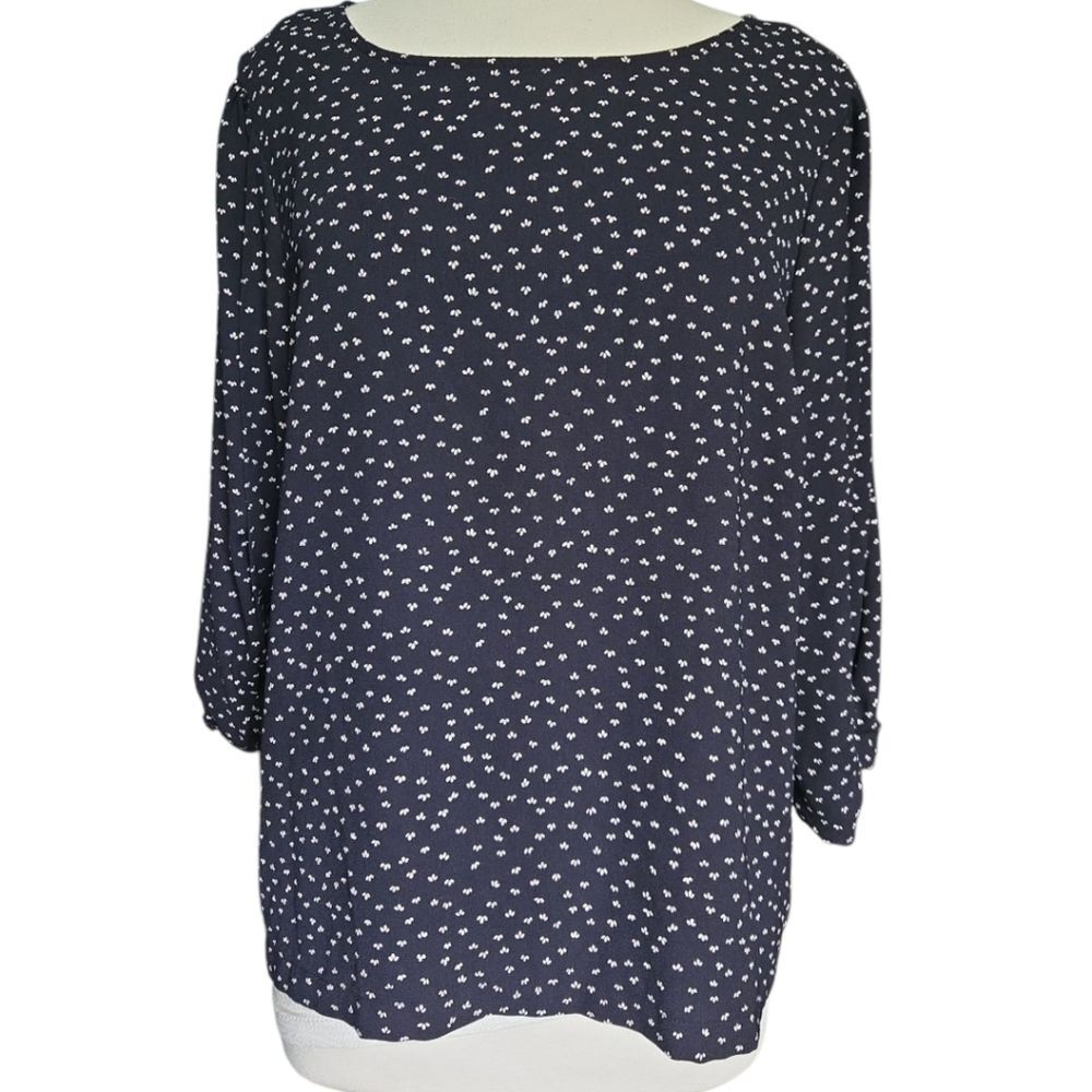 LC Lauren Conrad Navy and White Blouse